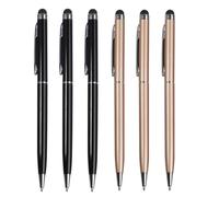 6 Pack 2-in-1 Stylus/Ballpen Universal Capacitive Touch Pen for Touch Screen iPhone iPad Phone (Total 6 pcs (Black+Gold))