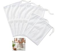 6 Pack 200 Mesh Fine Nylon Strainer Bags, Reusable for Juicing Nut Milk