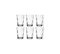6-Pack 200ml Clear Dimpled Glass Tumblers - Water Drinking Glasses