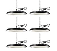 6 Pack 200W UFO LED High Bay Light 30000LM, 6000K Super Bright Workshop Lighting, IP65 Waterproof LED Garage Industrial Lights, Commercial Bay Lighting for Workshop, Warehouse, Garage, Factory
