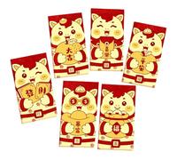 6 Pack 2026 Horse Red Packets Shimming Texture Sandblasted Surfaces Cartoon Animal Art New Year Gifts Paper Texture Gold Foils Red Packets