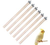 6 Pack 20cm Parrot Perch, Natural Wooden Bird Stand for Small to Medium Parrots Including Budgies, Ideal Cage Accessory & Claw Grinding Tool