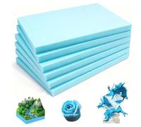 6 Pack 20mm Thick Blue Foam Board, High Density Polystyrene Foam Sheet, Handmade Crafts Hard Styrofoam Block, Rectangle Foamboard, DIY Model Material for Crafting, Landscape Modelling, Sculpture, Arts