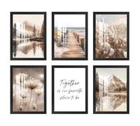 6 Pack 2cm A4 Picture Frames 21x29.7cm Black Photo Frame with HD Acrylic Glass MDF Wood Poster Frames for Photo Gallery Certificate Jigsaw Puzzles Horizontal or Vertical Wall Hanging or