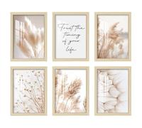 6 Pack 2cm A4 Picture Frames 21x29.7cm OAK Photo Frame with HD Acrylic Glass MDF Wood Poster Frames for Photo Gallery Certificate Jigsaw Puzzles Artwork Horizontal or Vertical Wall Hanging or Tabletop