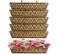 6 Pack 30 Inch Window Boxes Planters Railing Planter Box with Adjustable Brackets for Porch Fence Patio Balcony Hanging Flower Baskets with Coco Liners for Outdoor Garden Decor - Bronze