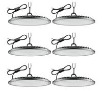 6 Pack 300W UFO LED High Bay Light 30000LM, Cold White 6500K Super Bright Workshop Lighting, IP65 Waterproof Industrial Lights, Commercial Bay Lighting for Workshop, Warehouse, Garage, Factory