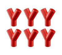 6 Pack 32mm Push Fit Y Piece Hose Connector 3 Way Duct Splitter Red | ABS, made in the UK | Smooth legs, 60° branch | -20°C to +105°C | 2.5mm wall | Clip on, matte finish