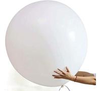 6 Pack 36 Inch White Giant Big Extra Large Huge Jumbo Latex Balloons Colourful Luftballons Round Birthday Balloon Ballons Ballon Baloons Baby Shower for Kids Party Decorations Wedding Outdoor