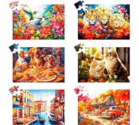 6 Pack 36 Large Piece Puzzle Age 8+ for Adults - Dementia Alzheimer's Products and Activities for The Elderly - Easy Puzzles Gift Memory Games for Patients in Nursing Home