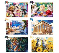 6 Pack 36 Large Piece Puzzle, Easy Puzzles for Seniors, Games for Seniors with Dementia, With Entertainment and Therapeutic Value, Comes with 6 Bags, Thoughtful Gift for Alzheimer Patients