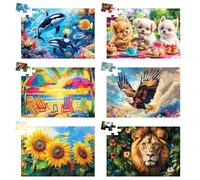 6 Pack 36 Large Piece Puzzle, Easy Puzzles for Seniors, Games for Seniors with Dementia, With Entertainment and Therapeutic Value, Comes with 6 Bags, Thoughtful Gift for Alzheimer Patients,14.7*10 In