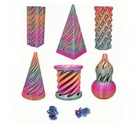 6 Pack 3D Printed Fidget Toy Set, Impossible Spiral Cone Sensory Toys for Stress Relief & Focus, Mini Desktop Decoration for Home Office, Fun Anxiety Relief Gift (colorful 2)