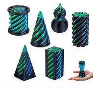 6-Pack 3D Printed Fidget Toys, Impossible Spiral Cone Sensory Toys for Stress Relief and Focus, Mini Desktop Decoration for Adults and Kids, Fun Gift for Anxiety Relief (Style C)