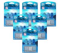 6 Pack 3Volution Air Freshener Plug in Diffuser Refill Odour Eliminator, Mountain Air, 120ml (20ml x 6)
