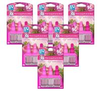 6 Pack 3Volution Air Freshener Plug in Diffuser Refill Odour Eliminator, Pink Grapefruit & Mint, 120ml (20ml x 6)
