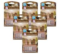 6 Pack 3Volution Air Freshener Plug in Diffuser Refill Odour Eliminator, Vanilla & Magnolia, 120ml (20ml x 6)