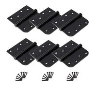 6 Pack 4 inch X 4 inch Heavy Duty Door Hinges, Pin Removable Stainless Steel Square Black Hinge Ball Bearing with 5/8" Radius Corners, Exterior & Interior Door Hardware for Left & Right Doors Hinge