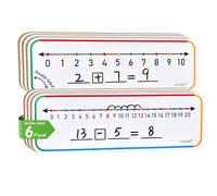 6 Pack 4"x12" Double Sided Number Line Dry Erase Board (0-10 & 0-20)