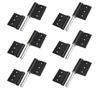 6 Pack 5" Lift Off Hinges, Aluminum Alloy Black Flag Hinges Detachable Door Hinge for Aluminum Frame Door, 5" x 3-5/8", Load 66lb/Pair