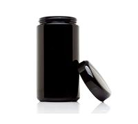 (6-Pack) 500ml Wide Mouth Ultraviolet Glass Jar with Black Screw Top Lid - Airtight |Smell Proof | Leak Proof | UV Storage Container | Refillable Canister