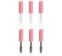 6 Pack 5ml PET Mascara Tube with Wand for Lash Makeup | Slim Body, Washable Reuse, Pink Finish, On-the-go Decanting, Vanity Tabletop Use