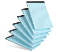 6-Pack 5x8 Inch College Ruled Notepads - Blue Legal Pads with Perforated Sheets, Narrow Ruled Writing Paper for School, Office & Study