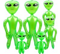 6 Pack 67 Inch 35 Inch 18 Inch Inflatable Alien Jumbo Alien Inflate Giant Blow Up Alien Toy for Photo Prep Halloween Alien Theme Party (Colour Set 1)