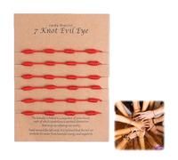 6 Pack 7 Knot Red String Bracelets, Adjustable Kabbalah Protection Amulet Thread Rope, Good Luck Friendship Red Cord for Womens Boys Girls Mother's Day Family Friends Gift Symbolizing Happiness