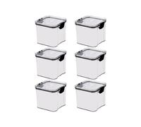 6 Pack 700Ml Kitchen Food Storage Box Organizer Container Set Vacuum Lid Seal Clear Square