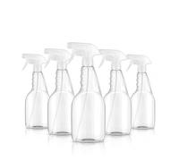 6 Pack 750ml Empty Spray Bottles with Trigger Sprayers - Refillable Clear Plastic Spray Bottles for Cleaning, Gardening, Hair & Household Use