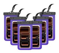 6 Pack 8.5“ Waterproof Cell Phone Pouch - Underwater Dry Bag Case Lanyard - Water Proof Clear Holder Protector for iPhone 17 16 15 Pro Max Plus Samsung Galaxy S25 S24 Ultra Note for Beach Swimming