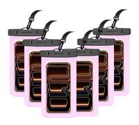 6 Pack 8.5“ Waterproof Cell Phone Pouch - Underwater Dry Bag Case Lanyard - Water Proof Clear Holder Protector for iPhone 17 16 15 Pro Max Plus Samsung Galaxy S25 S24 Ultra Note for Beach Swimming