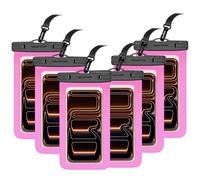 6 Pack 8.5“ Waterproof Cell Phone Pouch - Underwater Dry Bag Case Lanyard - Water Proof Clear Holder Protector for iPhone 17 16 15 Pro Max Plus Samsung Galaxy S25 S24 Ultra Note for Beach Swimming