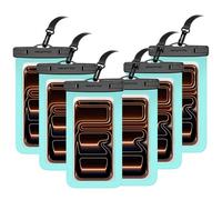 6 Pack 8.5“ Waterproof Cell Phone Pouch - Underwater Dry Bag Case Lanyard - Water Proof Clear Holder Protector for iPhone 17 16 15 Pro Max Plus Samsung Galaxy S25 S24 Ultra Note for Beach Swimming