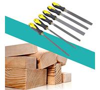 6 Pack 8 Inch Wood Files and Rasps, High Carbon Steel Wood Craft Polish Cut Hand File Including Flat Triangular Half-Round Square File, DIY Polish Grind Files for Wood Metal Leather Glass