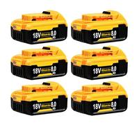 6 Pack 8000mAh Lithium Batteries Replacement for Dewalt Battery 18V Compatible with Dewalt 18V Battery DCB184 DCB200 DCB1820 DCB181 DCB182 DCB201 DCB200-2 with LED Indicator（6-Packs）
