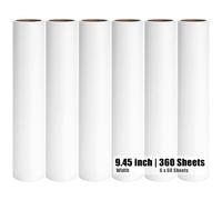 6 Pack 9.45 inch Lint Roller Refill Extra Sticky 9.4-9.5 inch Wide Large Lint Roller Refills for Floor Pet Hair Remover Replacement Refills Total 360 Sheets (6 Sticky Rolls)