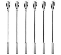 6-Pack - 9" Spoon Spatulas, Polished Stainless Steel, Individually Wrapped - 3/4" Wide End, 5/16" Narrow End