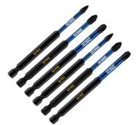 6 Pack 90mm Long PZ1 PZ2 PZ3 PH1 PH2 PH3 Impact Screwdriver Driver Bits Set | Heavy Duty PoziDriv POZI NO.1 No.2 No.3 Magnetic Screwdriver Bit Set. Pozi + Phillips Impact Driver Bits
