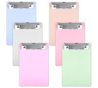 6 Pack A5 Clipboard, Small Clipboards Bulk, Mini Clipboard Set for Office Nurses, Pastel Colored Assorted Colors A5 Clipboards Set for Daily Notes Sketching, Waterproof