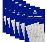 6 Pack A5 Duplicate Books NCR - Numbered 1-40 Pages Each | No Carbon Required | Alphabetical Index | Invoice, Receipt & Order Books | Easy Tear Perforated Pages
