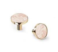 6 Pack Abstract Blush Liquid Marble Or Watercolor Cabinet Knobs and Wall Hooks, Golden Base Solid Zinc Alloy Drawer Pulls, Modern Handle for Kitchen, Bathroom, Dresser Cabinet Hardware