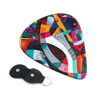 6 Pack Abstract Jazz Instrumental Guitar Picks - 0.46 0.71 0.93 mm Includes Cool Guitar Picks Thin Medium Heavy Thickness, Electric Guitar Picks for Acoustic Guitar Bass Ukulele