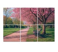 6 Pack Acoustic Foam Panels Sound Proofing Avenue Blooming Cherry Blossom Greenwich Park Rangers Acoustic Wall Panel Soundproofing for Livingroom Nursery Room 180x120cm Home Decor