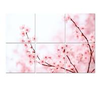 6 Pack Acoustic Foam Panels Sound Proofing Cherry Blossom Japan Acoustic Wall Panel Soundproofing for Livingroom Nursery Room 180x120cm Home Decor