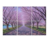 6 Pack Acoustic Foam Panels Sound Proofing Cherry blossom road Acoustic Wall Panel Soundproofing for Livingroom Nursery Room 180x120cm Home Decor