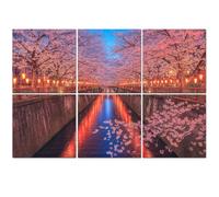 6 Pack Acoustic Foam Panels Sound Proofing cherry blossom season meguro river dusk tokyo Japan Acoustic Wall Panel Soundproofing for Livingroom Nursery Room 180x120cm Home Decor
