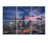 6 Pack Acoustic Foam Panels Sound Proofing City London just after sunset United Kingdom Acoustic Wall Panel Soundproofing for Livingroom Nursery Room 180x120cm Home Decor