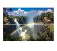 6 Pack Acoustic Foam Panels Sound Proofing Double Rainbow Victoria Falls Zambia Acoustic Wall Panel Soundproofing for Livingroom Nursery Room 180x120cm Home Decor